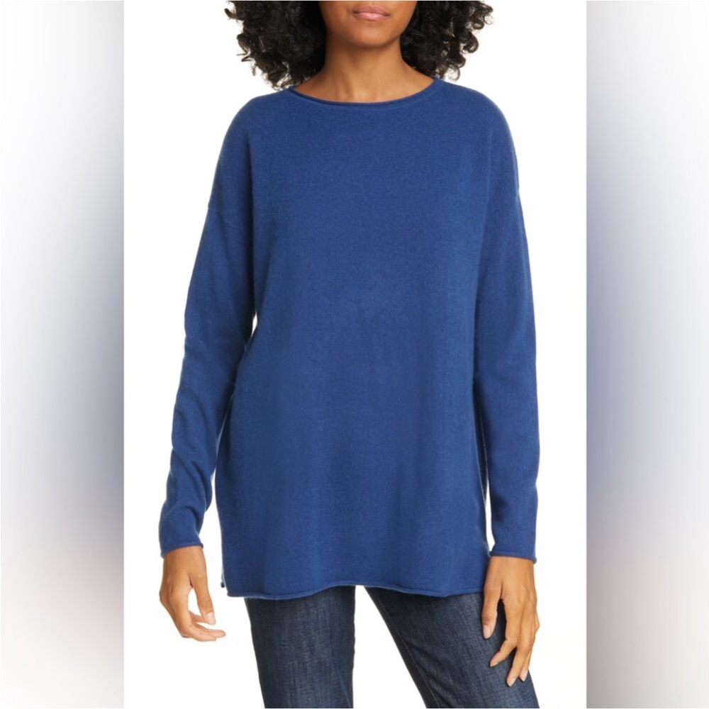 New Nordstrom Signature Sweater 100% Cashmere Blue Size XS